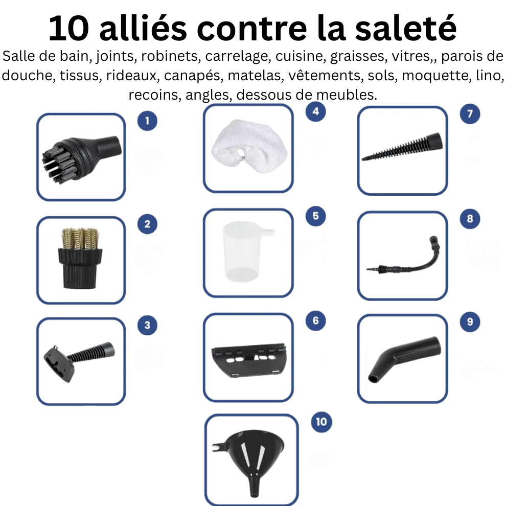 10 embouts et accessoires (kit de voyage)